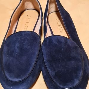 Talbots Navy Blue Suede Ryan Flats Loafers Size 6